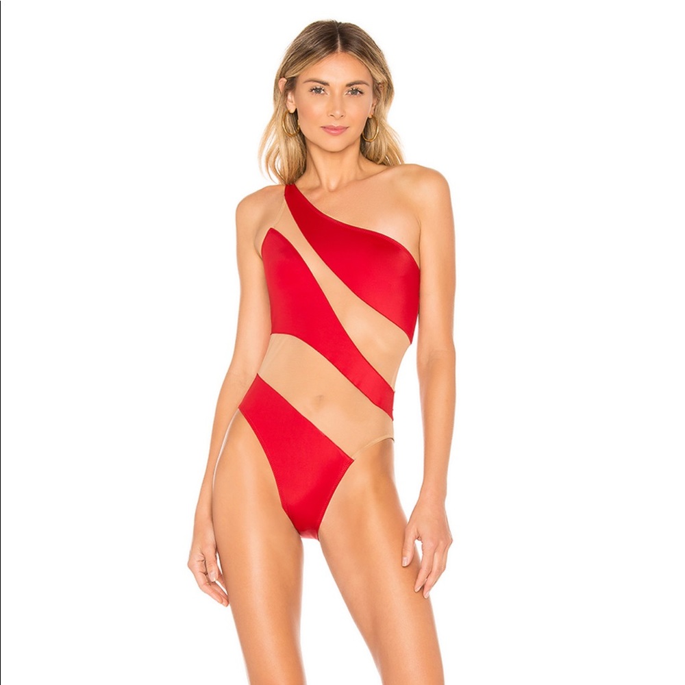 Norma Kamali X REVOLVE Mesh One Piece in Red